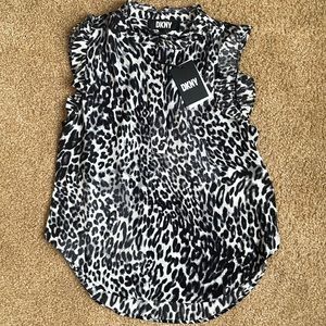 NWT - DKNY Leopard Print Blouse